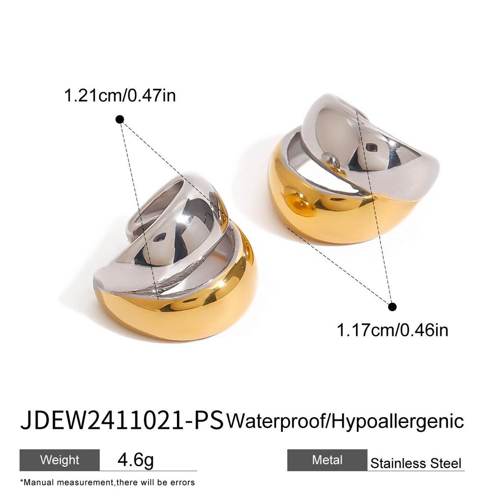 Stainless Steel Color Block Ear Clip No Piercing Ear Cuff Ear Jewelry earrings