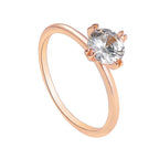 R0246Elegant Zircon Ring for Women Fashionable Diamond-Encrusted Four-Prong Crown Wedding Ring Ring