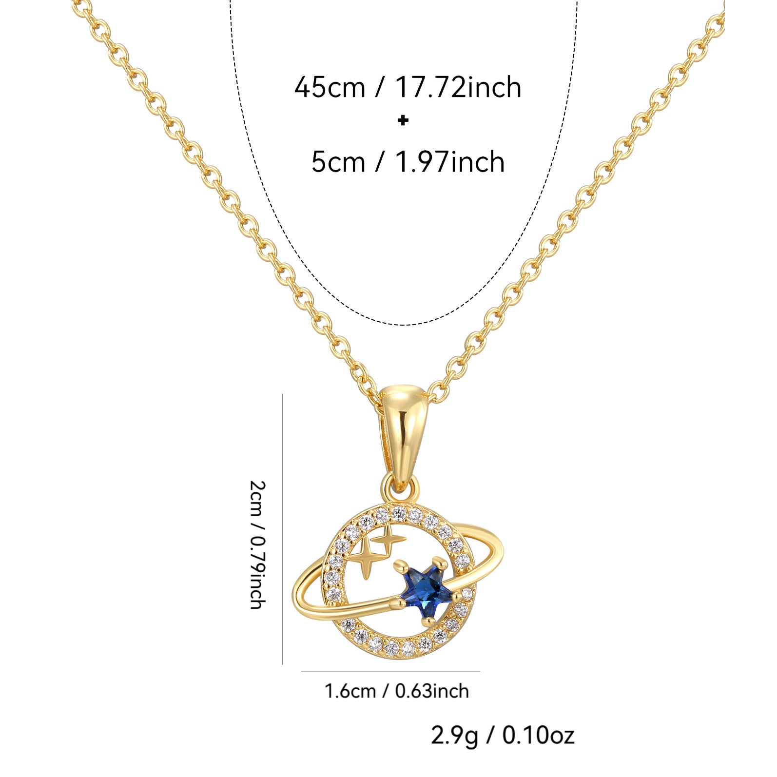 CYN0199 Planet Pendant Copper Necklace Design Pendant for Women Simple Personality Versatile