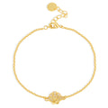 14K Gold-Plated Brass Shell CZ Bracelet with gold-tone brass construction