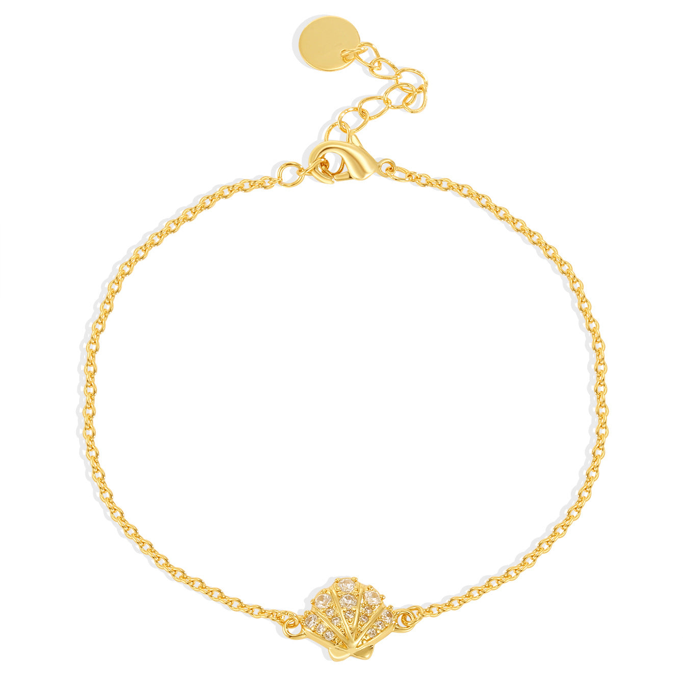 CYB0360 Copper plating14k Gold Zircon Shell Bracelet Fashion Girl Jewelry