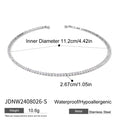 Initial Cubic Zirconia Stainless Steel Gold-Plated Necklace — material detail — jewelry finish and design detail