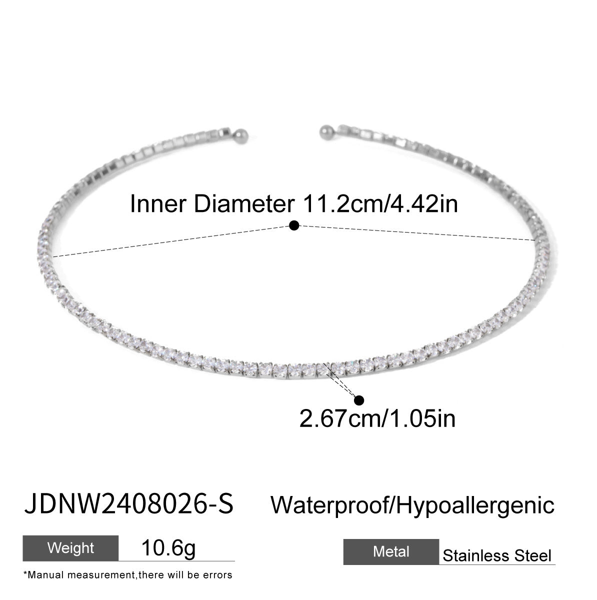 Stainless Steel Letter Necklace Diamond Clavicle Chain Necklace necklace