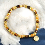 B0339  Simple Pendant Beaded Bracelet Fashion Tiger Eye Stone Beaded Jewelry