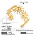 2H Stainless Steel Sun Open Bracelet for Women Non-Fading Jewelry Accessories