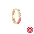 925 Sterling Silver Oil Drop Irregular Hoop Earrings Handmade Zircon For Women — collection product image 06