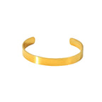 2H New 18K Gold Stainless Steel Smooth Wide Bracelet Fashion Simple Style Women's Bangle