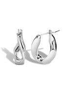 E0340 Minimalist Geometric Egg-shaped Earrings Minimalist Personality Metal Cyberpunk Earrings Accessories