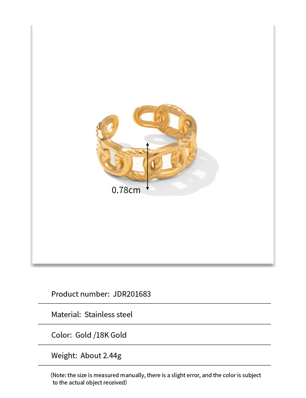 2H Ring Non-Fading Jewelry for Women Design Stainless Steel Ring Accessories rings