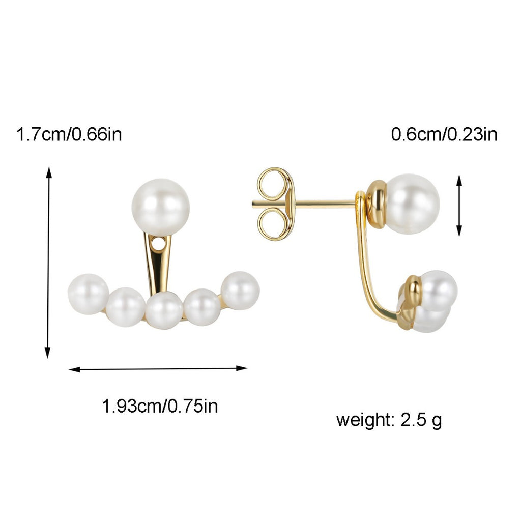 E0384 Creative Design Floating Shell Pearl Elegant Gentle Earrings for Women Simple Back Hanging Earrings