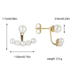E0384 Creative Design Floating Shell Pearl Elegant Gentle Earrings for Women Simple Back Hanging Earrings