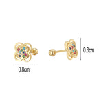 SE0324 S925Silver New Pure Silver Small Earrings New Chinese Style Women's Four-Leaf Clover Earrings Jewelry
