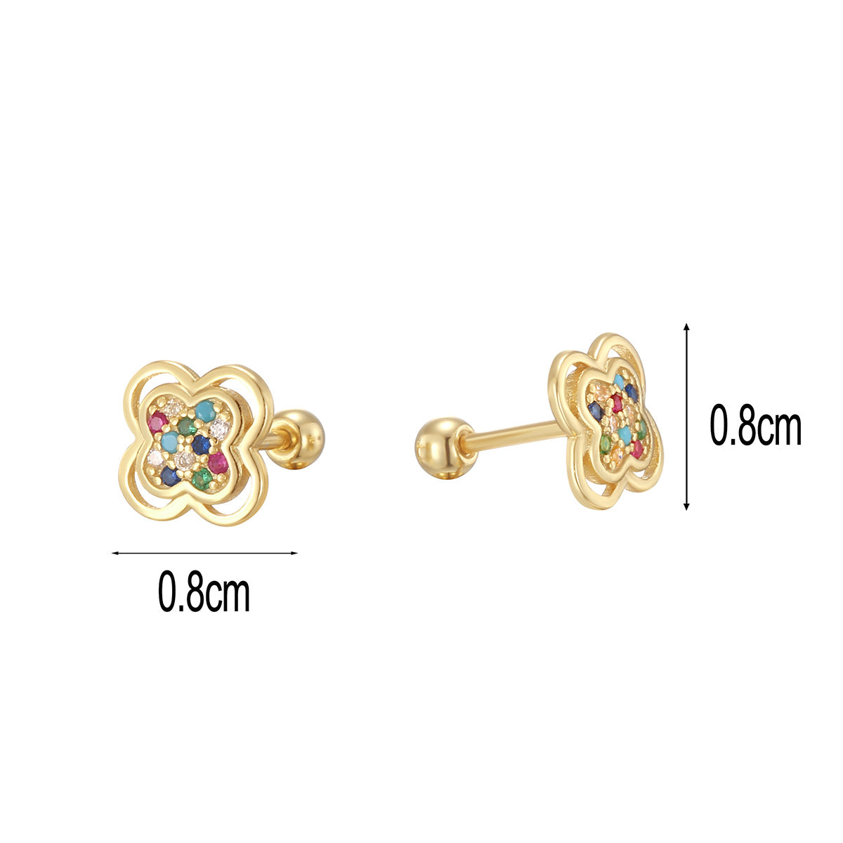 SE0324 S925Silver New Pure Silver Small Earrings New Chinese Style Women's Four-Leaf Clover Earrings Jewelry