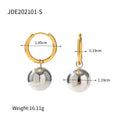 Gold-Plated Pearl Stainless Steel Stud Earrings — material detail — jewelry finish and design detail