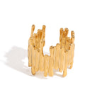 Stainless Steel Open Ring Minimalist Geometric Irregular Design