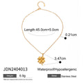 Four-Leaf Clover Minimalist Pendant Stainless Steel Necklace in 18K Gold-Tone with gold-tone stainless steel