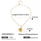 2H 18K Gold Stainless Steel Four-Leaf Clover Pendant Necklace Summer New Fashion Simple Necklace Pendant