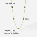 Gold-Plated Stainless Steel Cubic Zirconia Square Necklace — jewelry construction