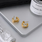 Stainless Steel Rhinestone Earrings Non-Fading Stud Earrings for Women