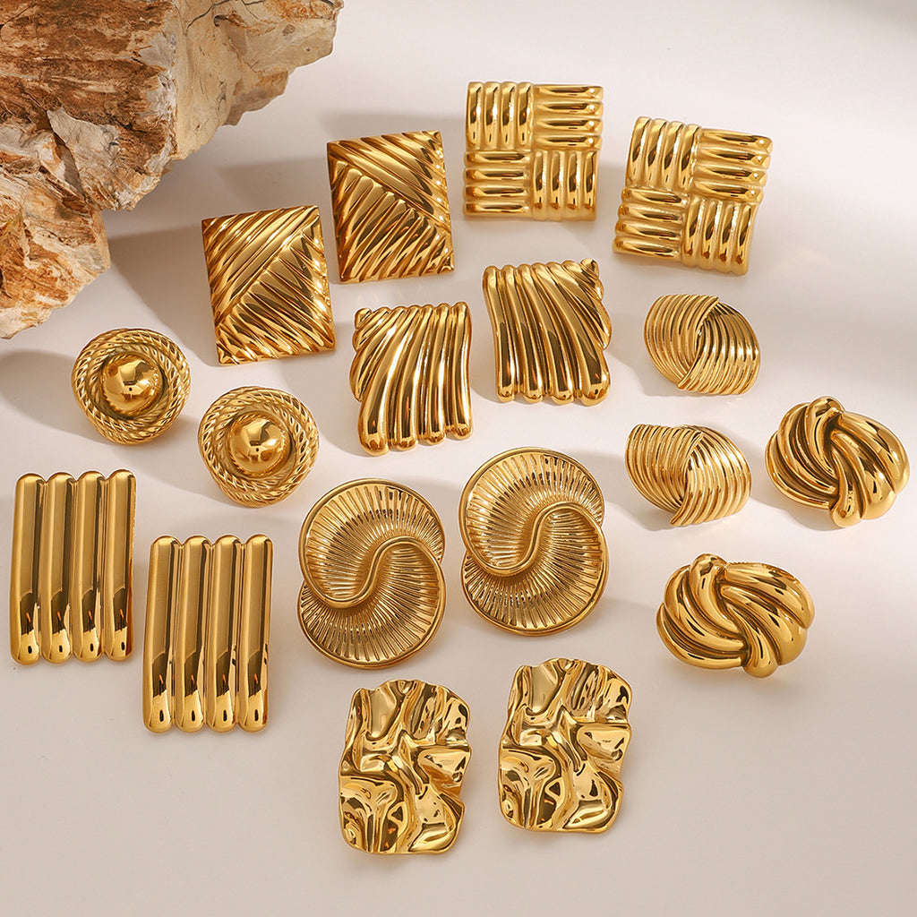 Stainless Steel Geometric Stud Earrings Earrings earrings