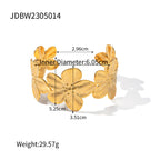 Stainless Steel Flower Necklace Zircon Earrings Pearl Ring Open Bracelet Jewelry