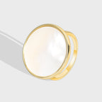 R0125 Trendy Designer Simple Retro Shell Round Fashion Ring for Women Versatile