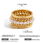 Zircon Ring Non-Fading Lace Stainless Steel Jewelry for Women ring