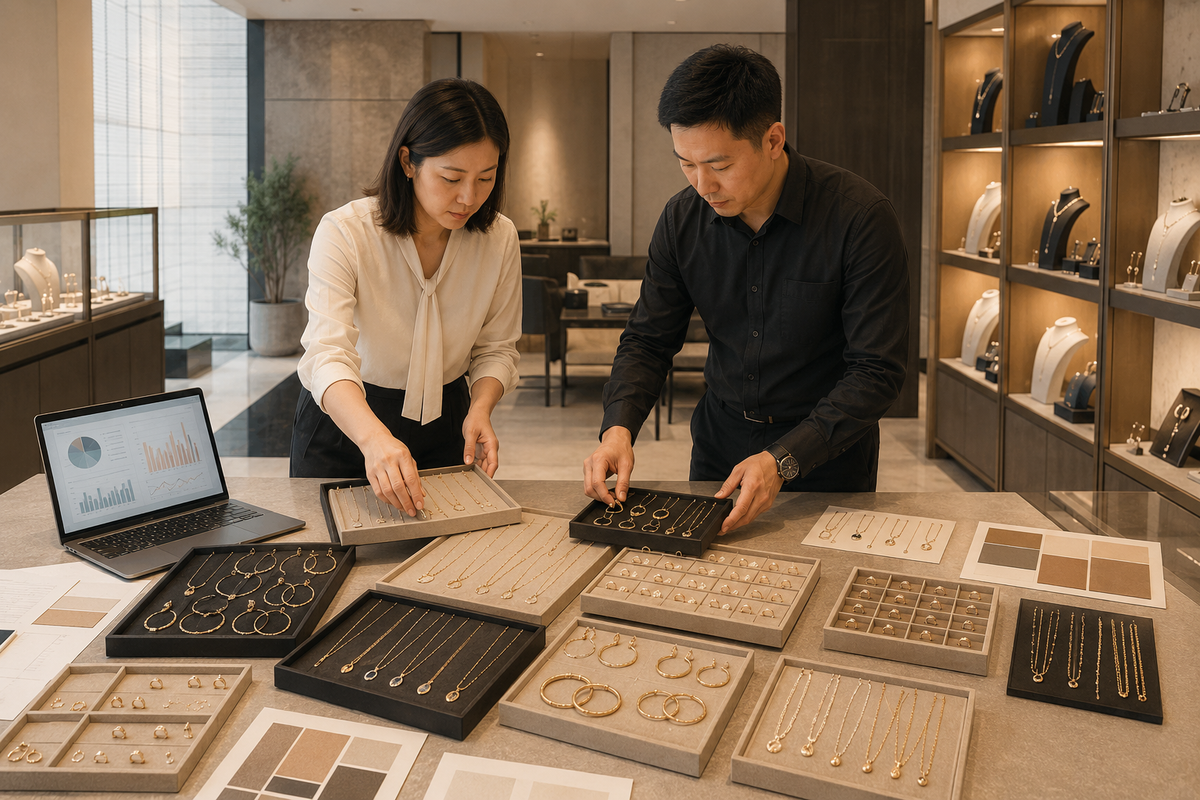 Chinese wholesale jewelry merchandisers planning a balanced product assortment from sales data