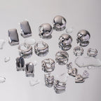 Steel Color Stainless Steel French Style Smooth Hollow Earrings Blogger Same Style Fashion Versatile Hoop Earrings for Women