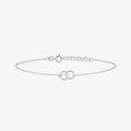Double-Circle 925 Sterling Silver Bracelet — inner surface view — jewelry finish and design detail