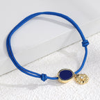 B0015 Ornament Copper Gold-Plated Braided Bracelet Chain Simple Flower Bracelet for Women