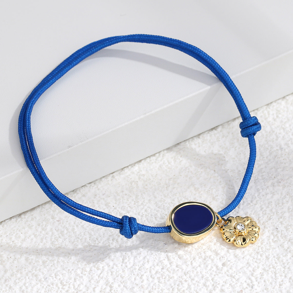 B0015 Ornament Copper Gold-Plated Braided Bracelet Chain Simple Flower Bracelet for Women