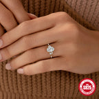 S925Sterling Silver Egg-Shaped Diamond Ring Fashion Carat Super Sparkling Diamond Wedding Engagement Ring