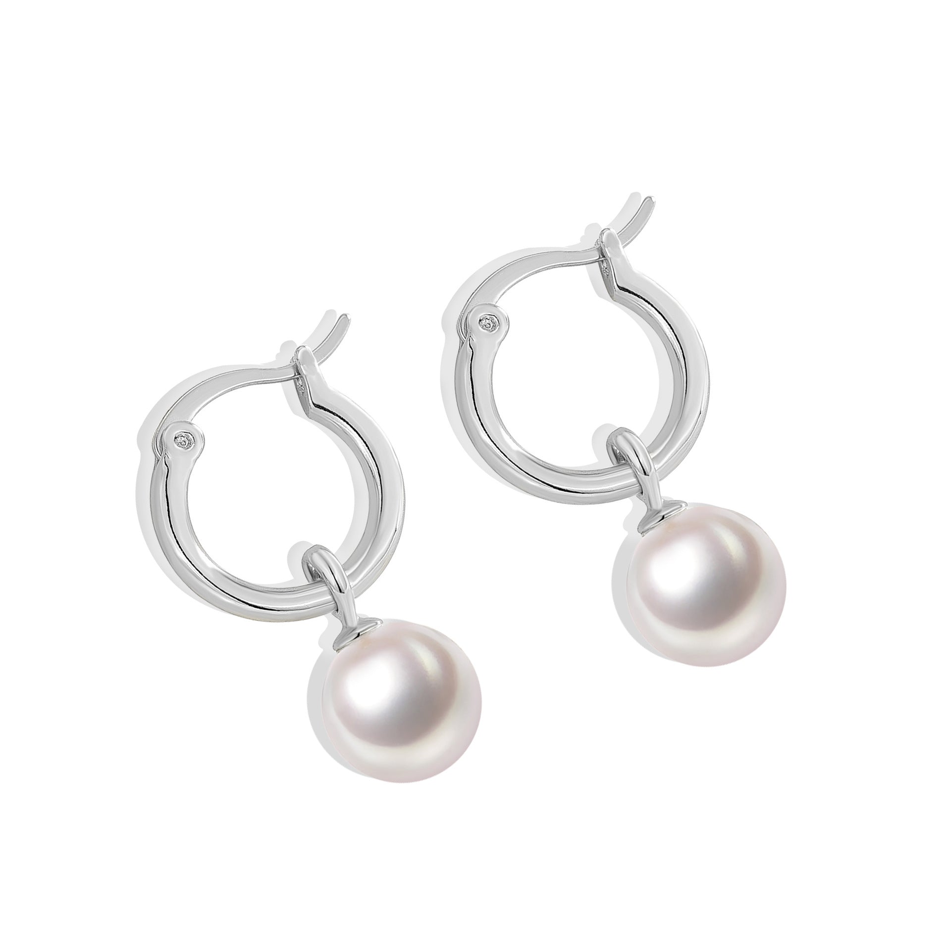 E0048 Pearl Hoop Earrings for Women Vintage Minimalist Shell Pearl Earrings Source
