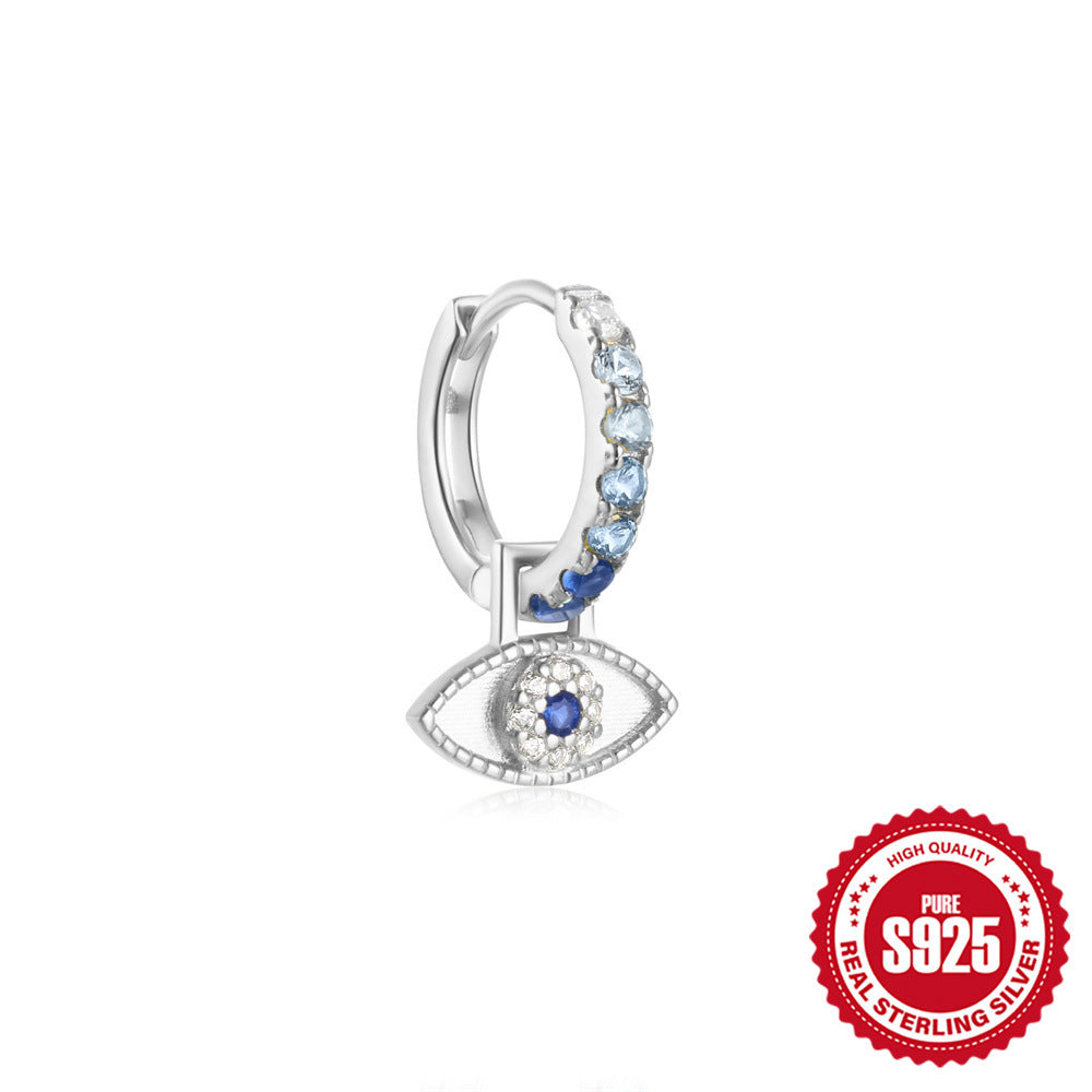 925Sterling Silver Inlaid Diamond Animal Goldfish Pendant Hoop Earrings Hot-Selling Heart Lightning Earrings for Women