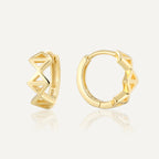 SE0105 S925Silver plating14K Gold French Style Geometric Square Hollow Earrings for Women Minimalist Ear Jewelry
