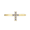 Gold-Plated Brass Cross CZ Ring for private-label fashion jewelry buyers
