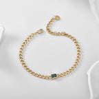 B0070 Wind Bracelet Emerald Tank Chain Bracelet Jewelry
