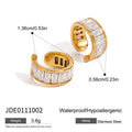 Cubic Zirconia Gold-Plated Stainless Steel Earrings — close-up detail — jewelry finish and design detail