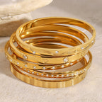 Stainless Steel Zircon Bracelet Clasp Bangle Wristband