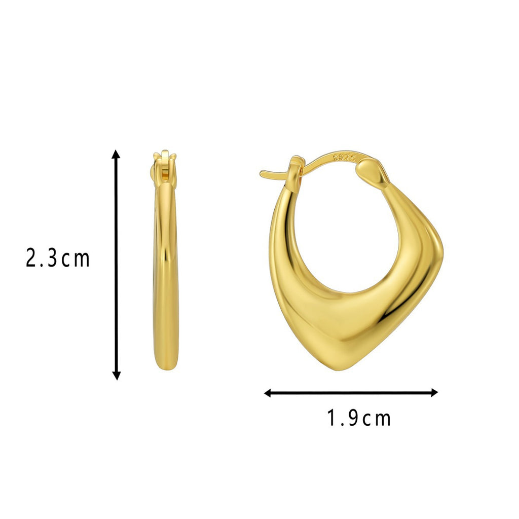 Gold-Plated Brass Geometric Asymmetric Ear Cuff Earrings with gold-tone brass construction