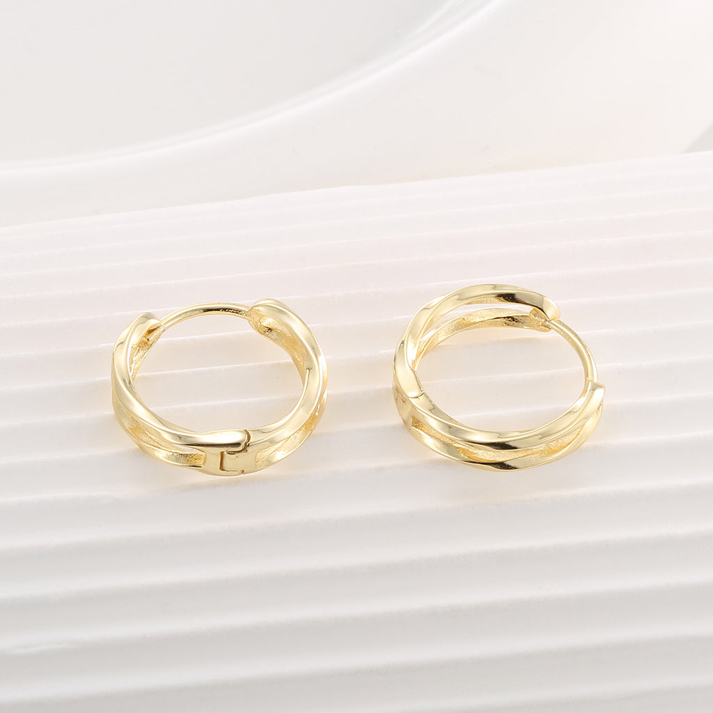 SE0079 S925Silver Elegant Fashion Hollow Earrings for Women Minimalist Plated14K Gold Earrings
