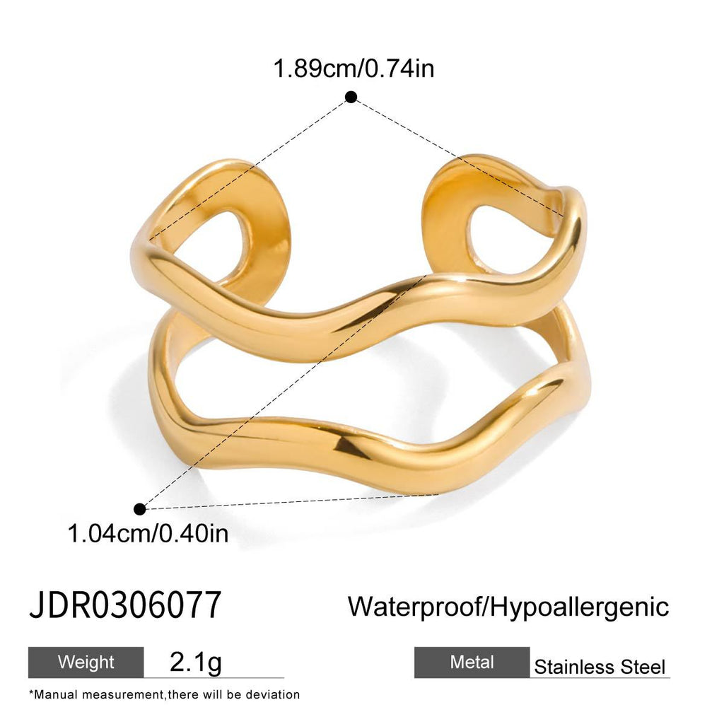 gold Stainless Steel Ring Jewelry for Women, Non-Fading ring