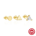 Geometric Star Moon Pearl 925 Sterling Silver Earring Set — surface finish close-up — alternate angle 2 — jewelry finish and design detail