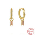 Square Hoop 925 Sterling Silver Earrings — decorative detail — jewelry finish and design detail