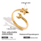 2H Stainless Steel Finger Bracelet Ring Non-Fading Jewelry for Women