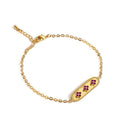 Gold-Plated Brass Vintage-Inspired CZ Bracelet with cubic zirconia and vintage details — jewelry finish and design detail