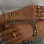 Zircon Bracelet18K Gold Stainless Steel Bracelet Women's Ring Women's Non-Fading