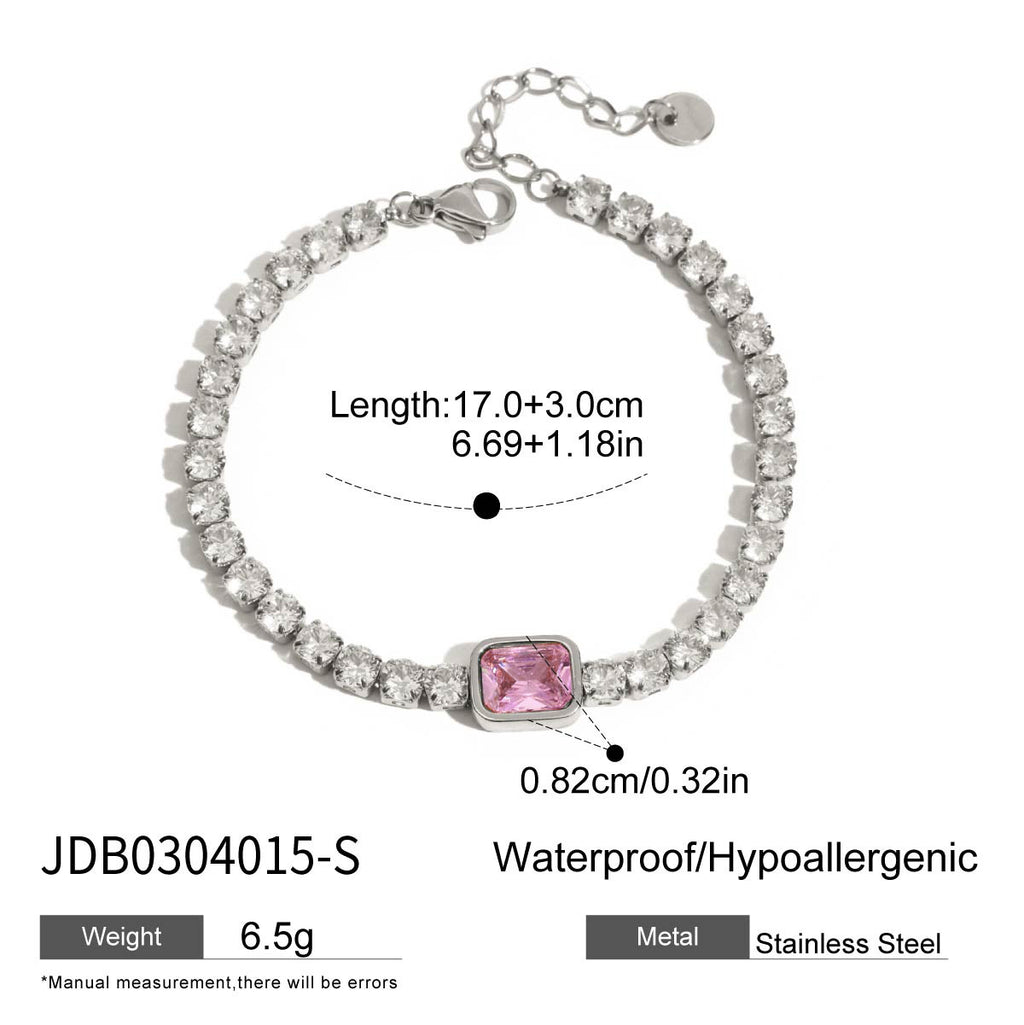 2H Stainless Steel Zircon Bracelet Jewelry Non-Fading Product