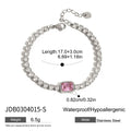 Cubic Zirconia Stainless Steel Bracelet in Gold-Plated — Clean-Lined Style — jewelry construction